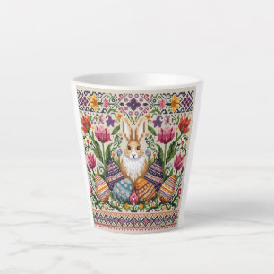 Cute/Colourful Spring/Easter fair isle Latte Mug