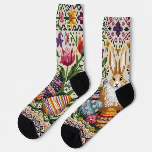 Cute/Colourful Spring/Easter fair isle  Socks