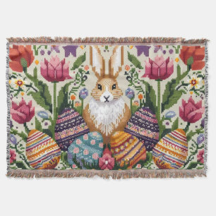 Cute/Colourful Spring/Easter fair isle Throw Blanket
