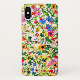 Cute colourful spring floral flowers iPhone x case