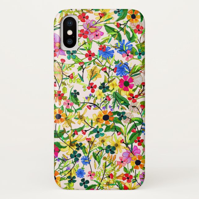 Cute colourful spring floral flowers Case-Mate iPhone case (Back)
