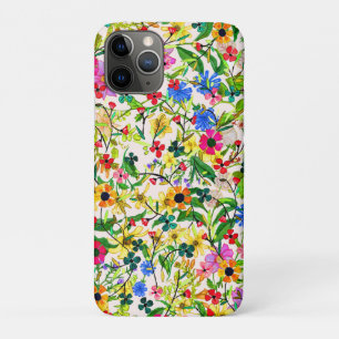 Cute colourful spring floral flowers iPhone 11 pro case