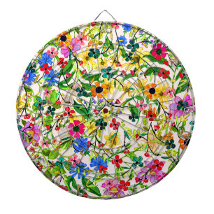 Cute colourful spring floral flowers dartboard