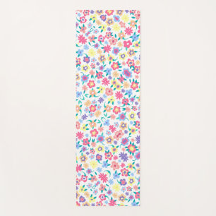 Cute colourful spring flowers pattern bowl yoga mat