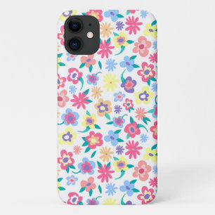 Cute colourful spring flowers pattern iPhone 11 case