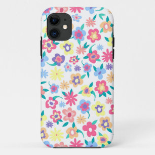 Cute colourful spring flowers pattern iPhone 11 case