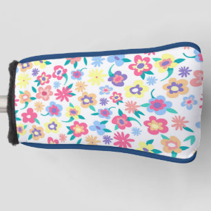 Cute colourful spring flowers pattern golf head cover