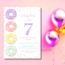 Cute Colourful Sprinkle Doughnuts Kids Birthday
