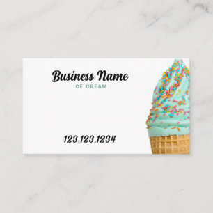 Cute Colourful Sprinkles on Ice Cream Cone Business Card