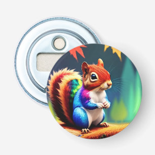  Cute Colourful Squirrel Digital Painting  Bottle Opener