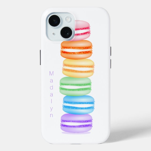 cute colourful stack of macarons personalised Case-Mate iPhone case (Back)