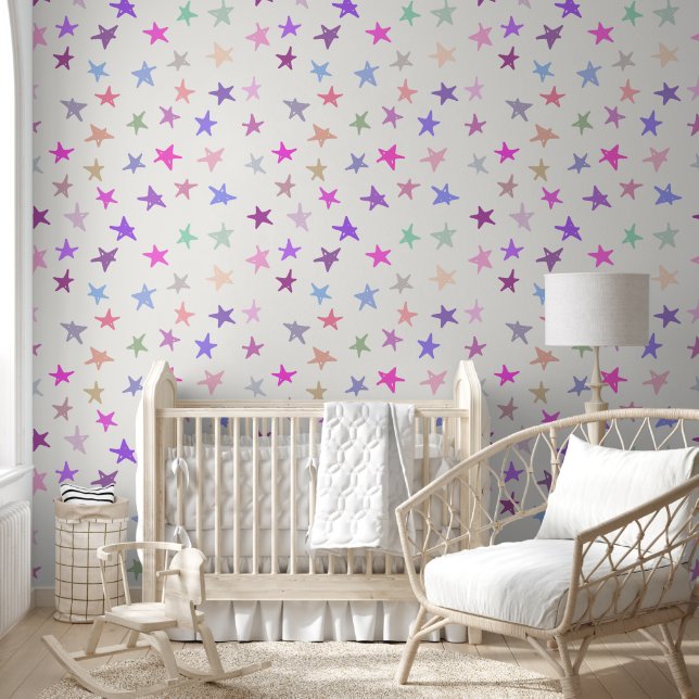 Cute Colourful Stars Pattern Wallpaper (Kids)