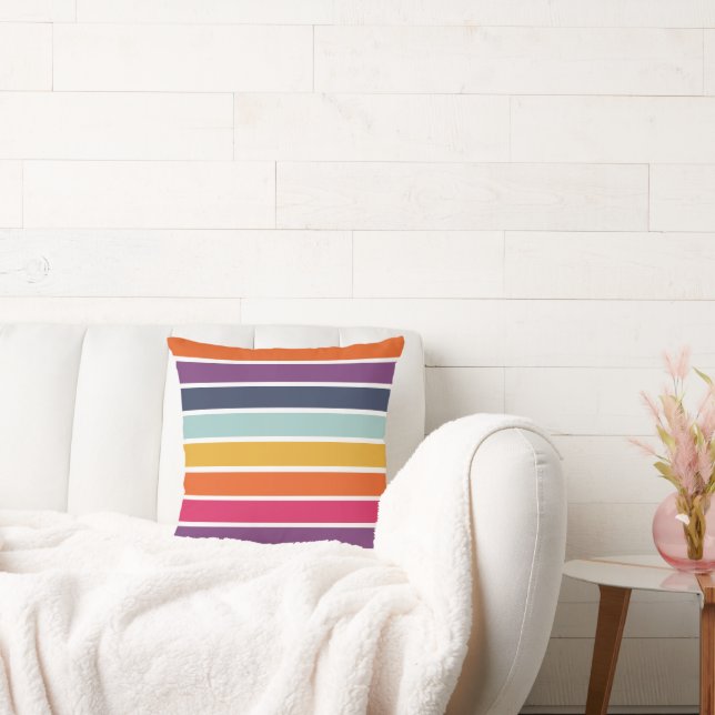 Cute Colourful Striped Pattern  Flip Flops Cushion (Couch)