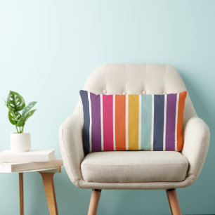 Cute Colourful Striped Pattern Lumbar Cushion