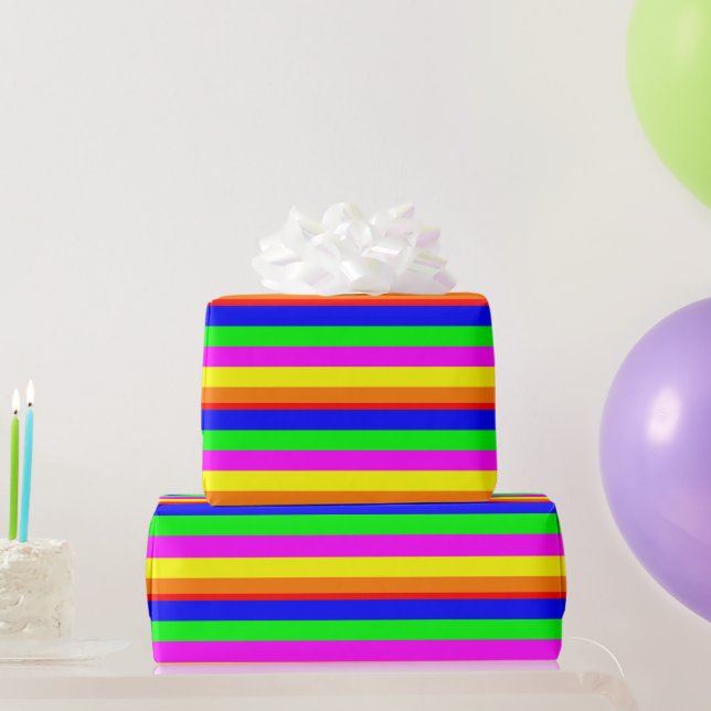 Cute Colourful Striped  Wrapping Paper (Party Gifts)