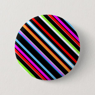 Cute colourful stripes 6 cm round badge