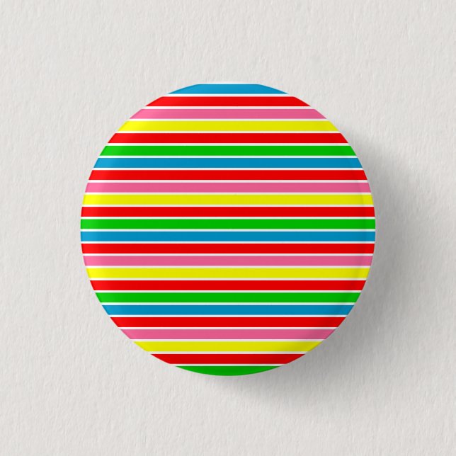 Cute Colourful Stripes Button (Front)