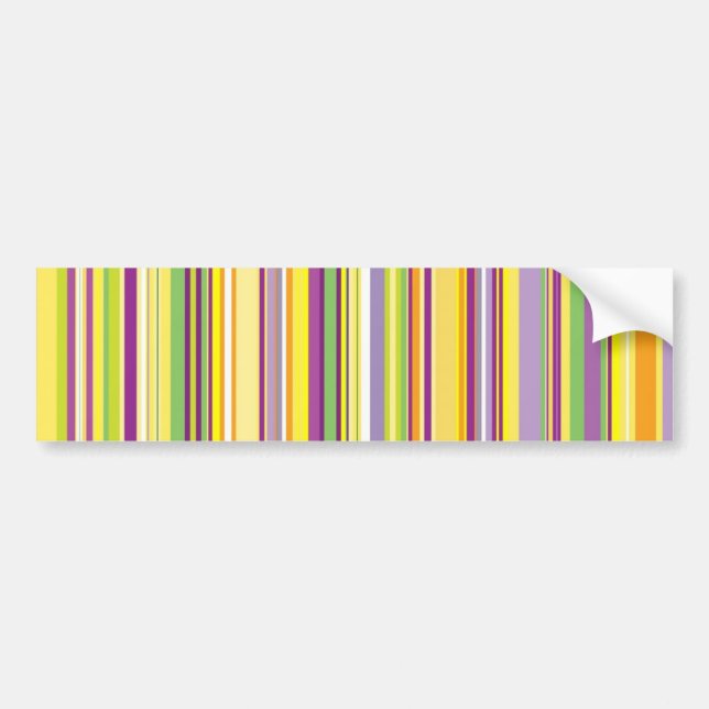 Cute colourful stripes design bumper sticker (Front)