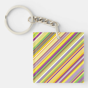 Cute colourful stripes design key ring