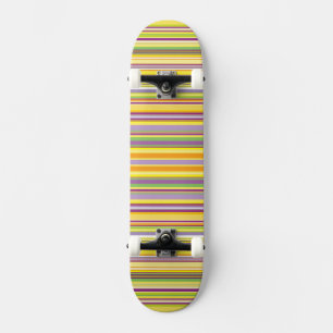 Cute colourful stripes design skateboard