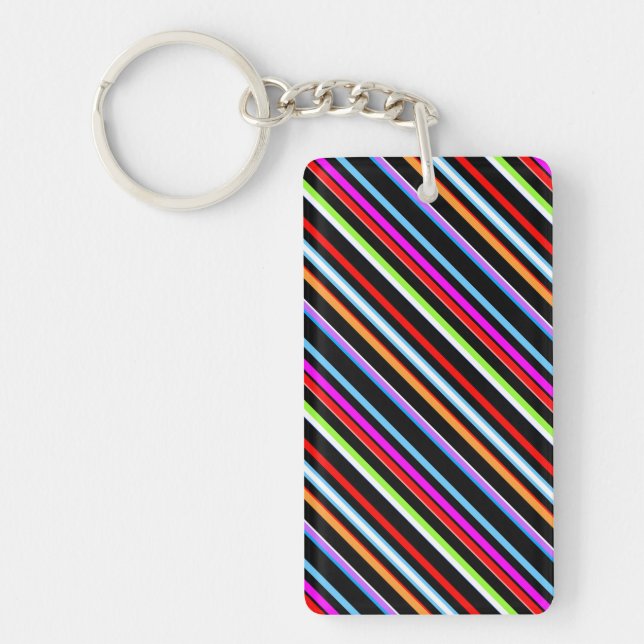 Cute colourful stripes key ring (Front)