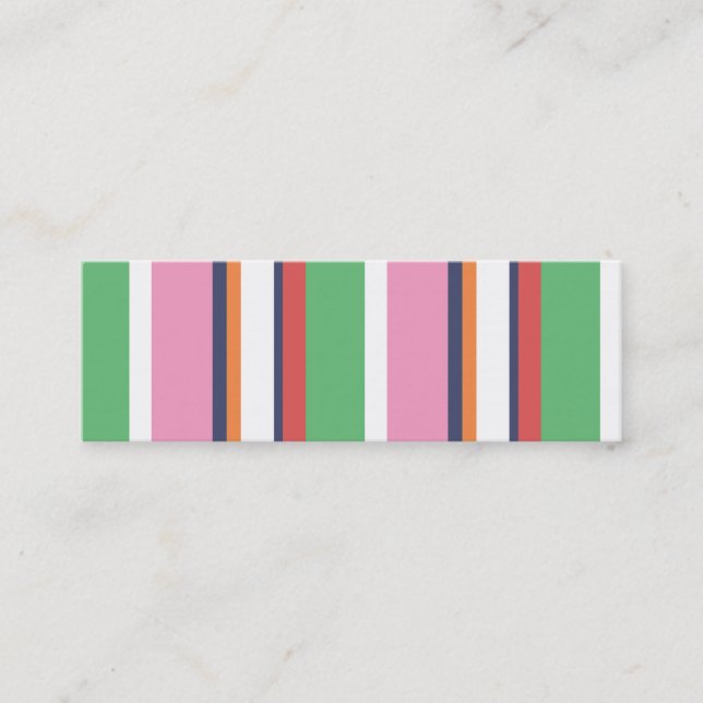 Cute Colourful Stripes Mini Profile Card (Front)