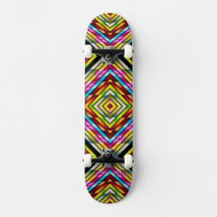 Cute colourful stripes skateboard
