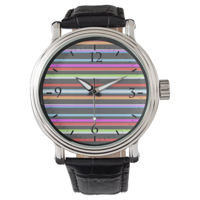 Cute colourful stripes watch (Front)