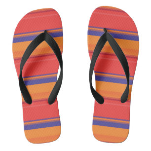Cute colourful summer stripes  flip flops
