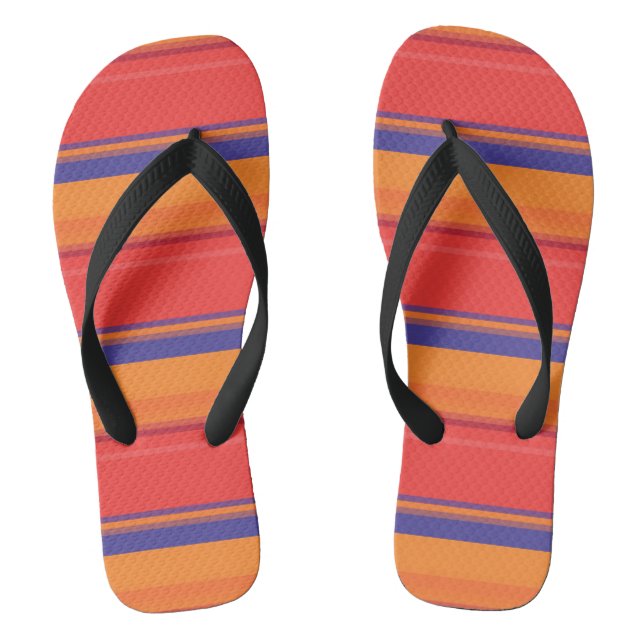 Cute colourful summer stripes  flip flops (Footbed)