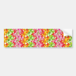 Cute colourful summer zigzag pattern bumper sticker