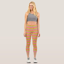 Cute colourful summer zigzag pattern Case-Mate iPh Capri Leggings