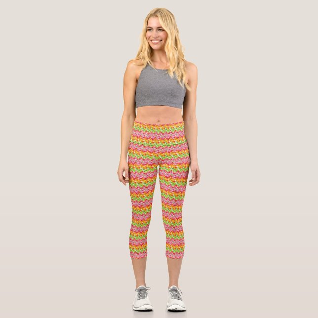Cute colourful summer zigzag pattern Case-Mate iPh Capri Leggings (Front)