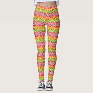 Cute colourful summer zigzag pattern leggings
