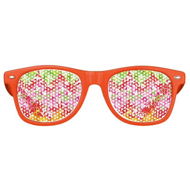 Cute colourful summer zigzag pattern retro sunglasses (Front)