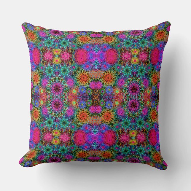 Cute colourful swirl pattern cushion (Front)