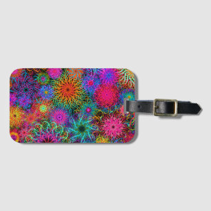 Cute colourful swirl pattern luggage tag