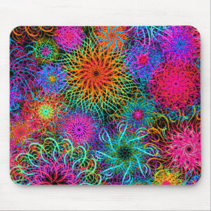 Cute colourful swirl pattern mouse mat