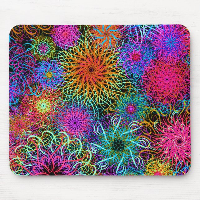 Cute colourful swirl pattern mouse mat (Front)