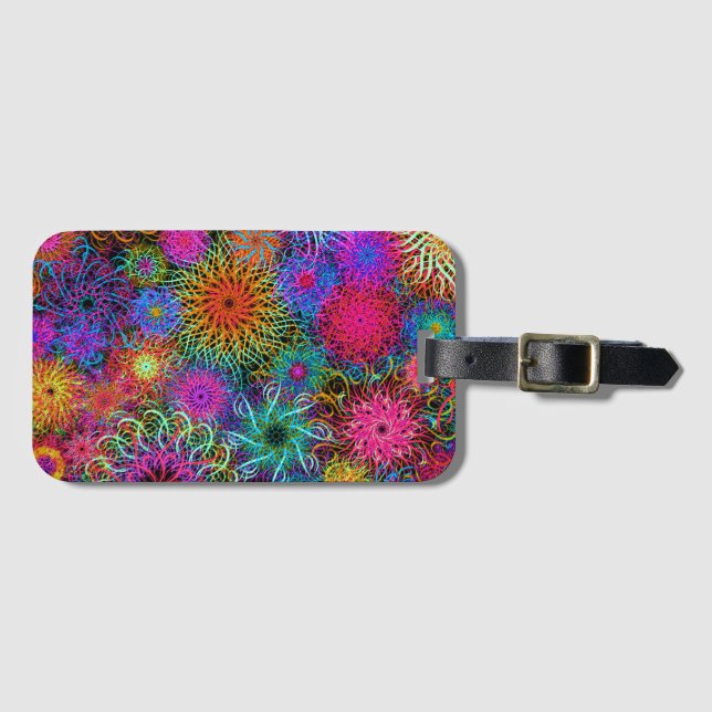 Cute colourful swirl pattern mug keychain luggage tag (Front Horizontal)