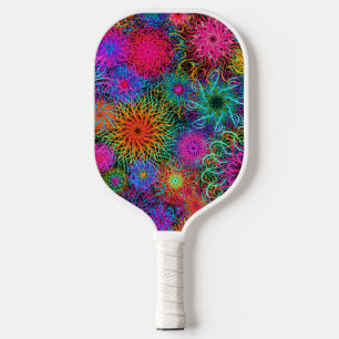 Cute colourful swirl pattern mug keychain pickleball paddle