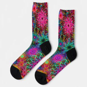 Cute colourful swirl pattern mug keychain socks