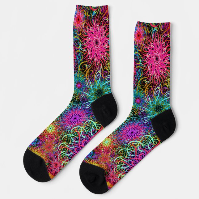 Cute colourful swirl pattern socks (Left)