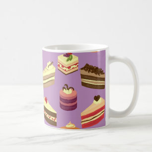 Cute & Colourful Tea Cakes Illustrated Pattern Coffee Mug