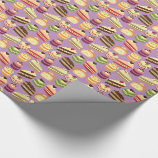 Cute & Colourful Tea Cakes Illustrated Pattern Wrapping Paper