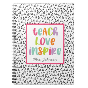 Cute Colourful Teacher Appreciation Boho Triangles Notebook