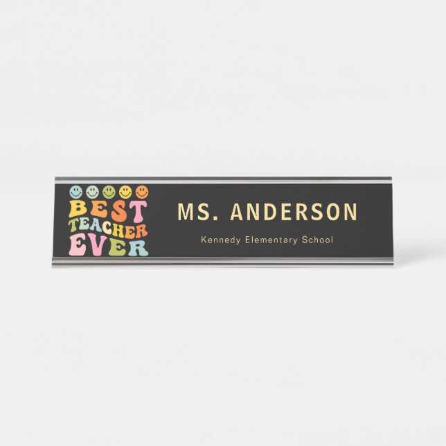 Cute Colourful Teacher Desk Name Plate (Front)