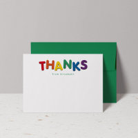 Cute colourful thanks personalised 