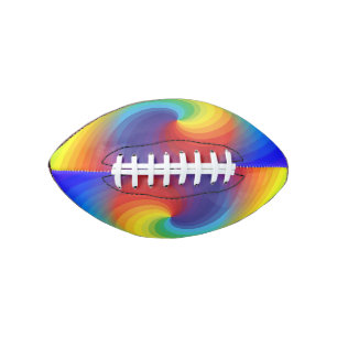 Cute Colourful Tie Dye Rainbow Swirl Art Pattern American Football
