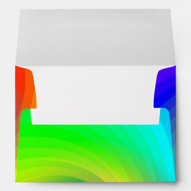 Cute Colourful Tie Dye Rainbow Swirl Art Pattern Envelope (Back (Bottom))